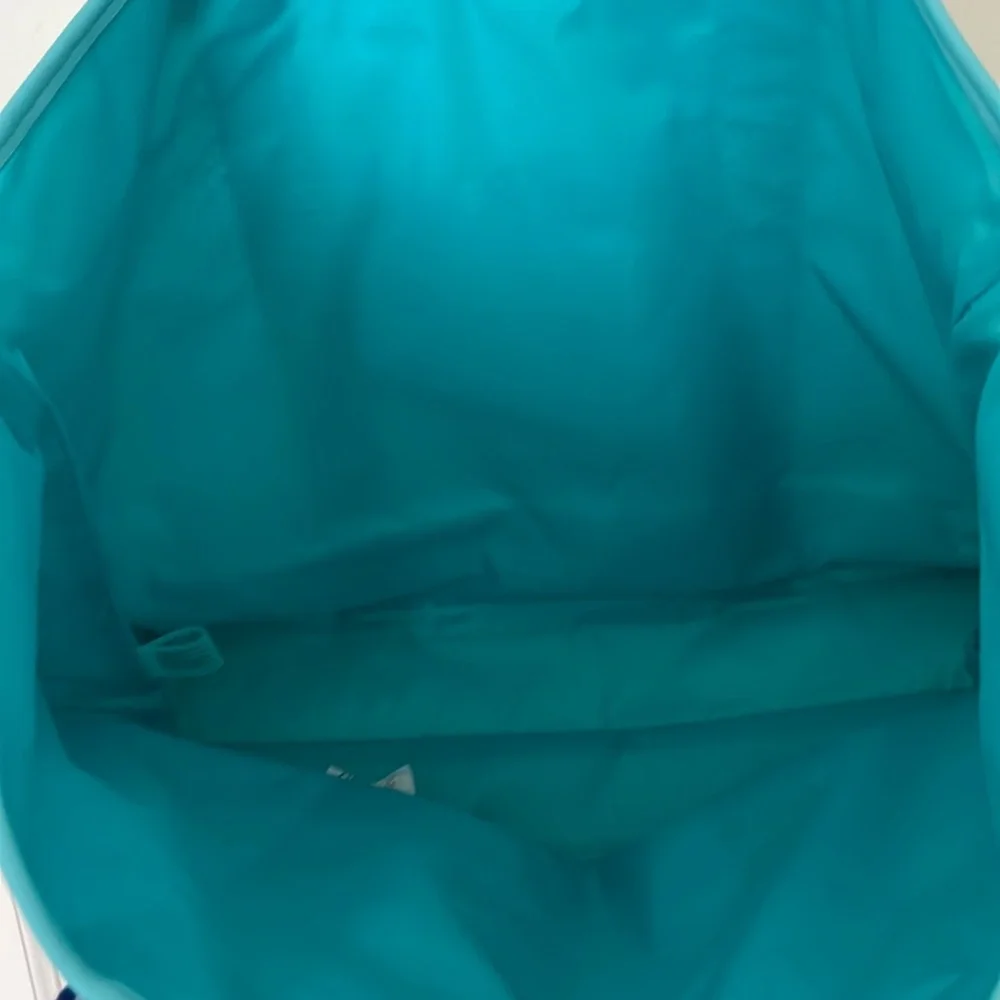 Victoria's Secret Bombshell Isle Crochet Straw Tote Bag Aqua Blue